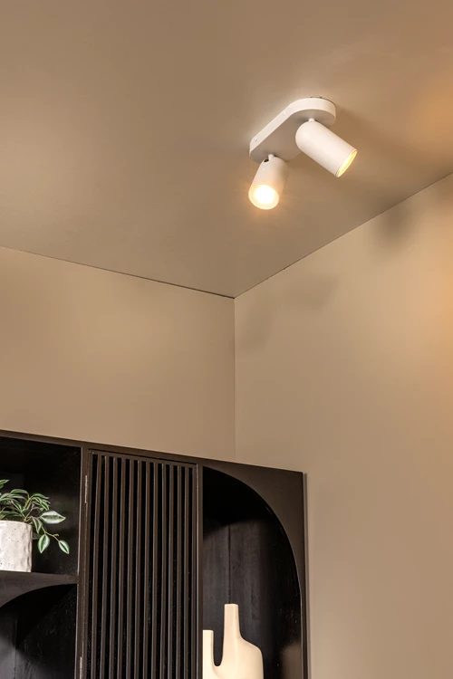 Lucide PUNCH - Plafondspot - 2xGU10 - Wit - sfeer 1